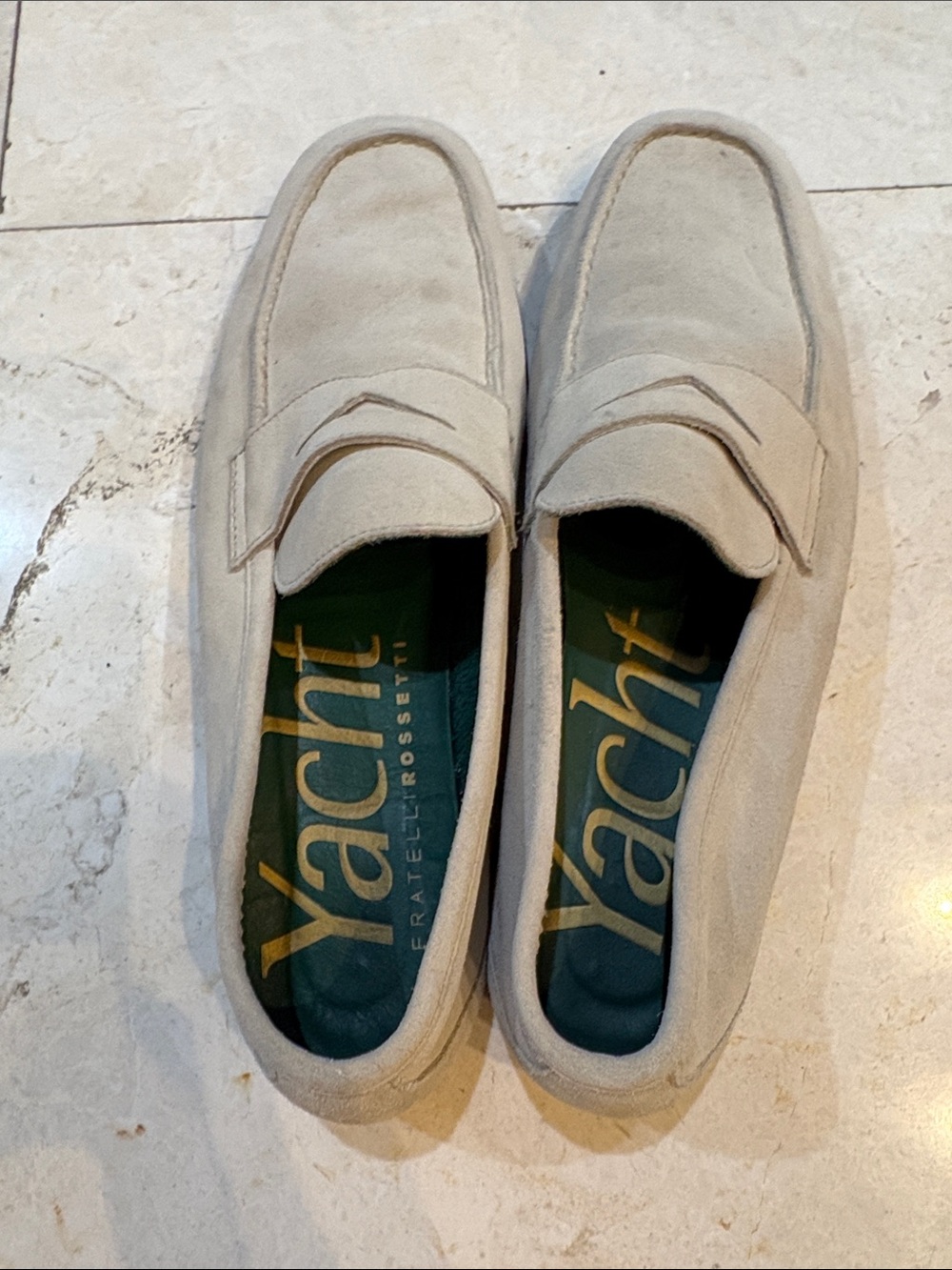 Fratelli Rossetti Men’s Light Beige Suede Penny Loafers